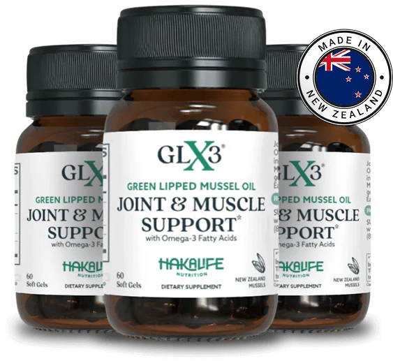GLX3 contains concentrated New Zealand Green Lipped Mussel Oil that helps your joints move freely again